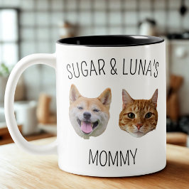 Caneca De Café Em Dois Tons Gato de Cachorro Personalizado com Cara de Mug, pr