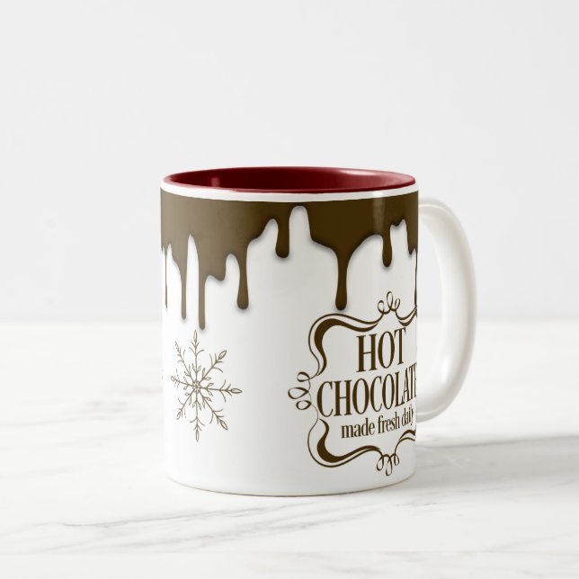 Caneca De Café Em Dois Tons Gato de chocolate quente (Frente Esquerda)