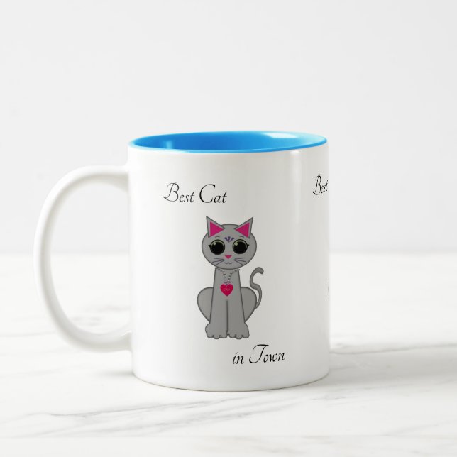 Caneca De Café Em Dois Tons Gato de Cinza (Esquerda)