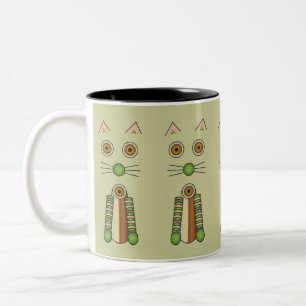 Caneca De Café Em Dois Tons Gato de Floresta