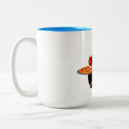 Caneca De Café Em Dois Tons Gato de Gato Engraçado - Pizza Lover Gift Café Cup