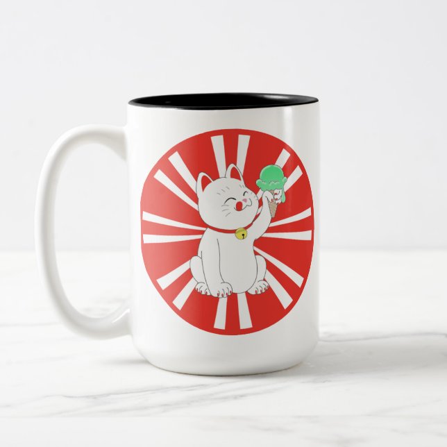 Caneca De Café Em Dois Tons Gato de Maneki Neko Tokyo (Esquerda)
