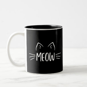 Caneca De Café Em Dois Tons Gato de Miau