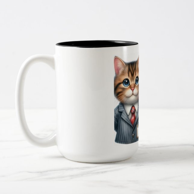 Caneca De Café Em Dois Tons Gato de Professora (Esquerda)