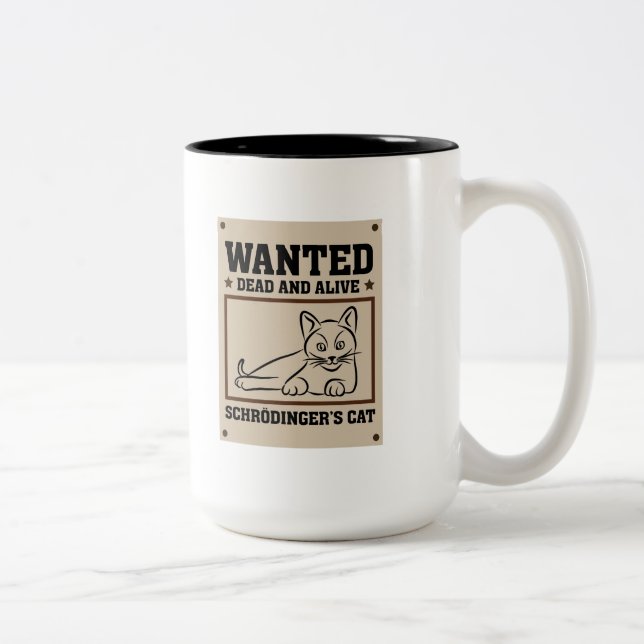 Caneca De Café Em Dois Tons Gato de Schrodinger (Direita)