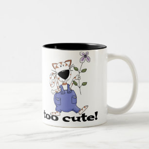 Caneca De Café Em Dois Tons Gato demasiado bonito do gatinho