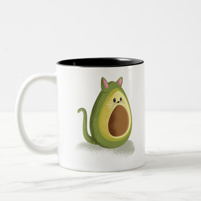 Caneca De Café Em Dois Tons Gato do abacate (Esquerda)