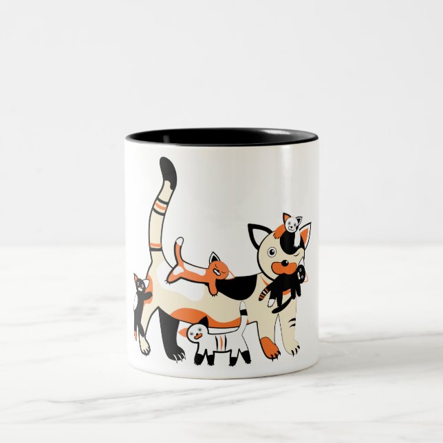 Caneca De Café Em Dois Tons Gato do Mama com imagem engraçada dos gatinhos (Centro)