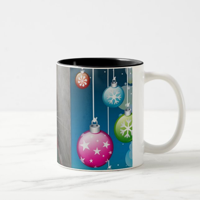 Caneca De Café Em Dois Tons Gato do Natal (Direita)