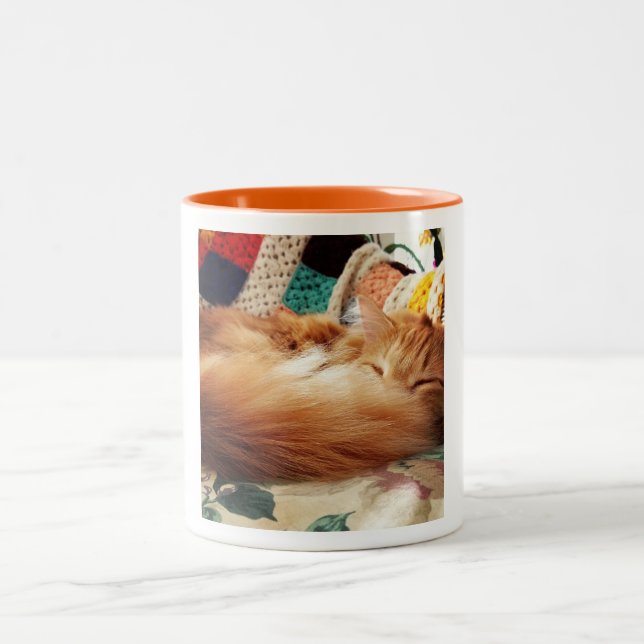 Caneca De Café Em Dois Tons Gato do sono (Centro)