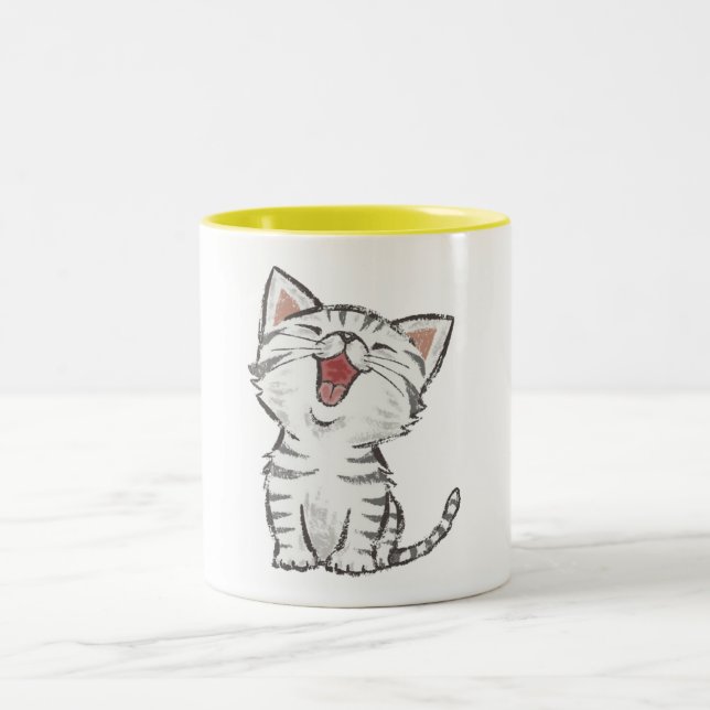 Caneca De Café Em Dois Tons Gato docinho (Centro)