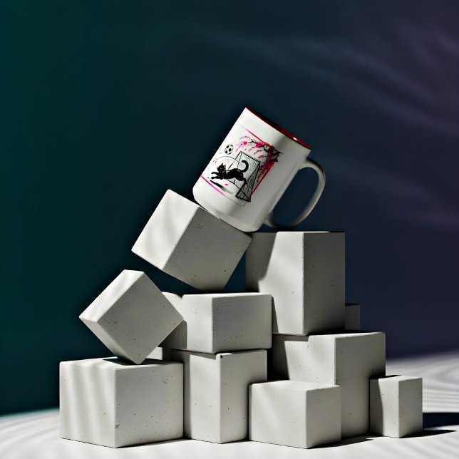 Caneca De Café Em Dois Tons Gato dos Cerejeiras Caprichoso – Perfeito para Esp (Criador carregado)