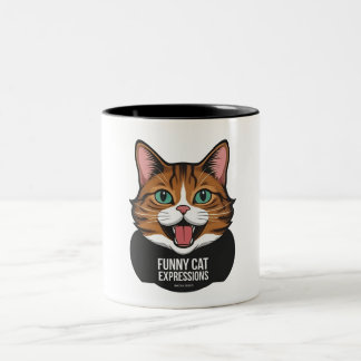 Caneca De Café Em Dois Tons Gato Engraçado