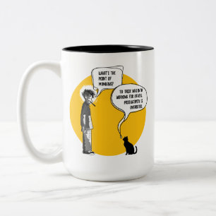 Caneca De Café Em Dois Tons Gato engraçado de segunda-feira Humor de escritóri