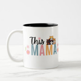 Caneca De Café Em Dois Tons Gato Engraçado Mama Mug Cat Mãe Dia de as mães Mão