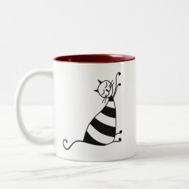 Caneca De Café Em Dois Tons Gato estendido - Mug