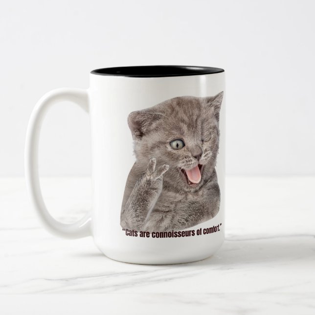 Caneca De Café Em Dois Tons gato estupendo (Esquerda)
