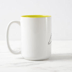 Caneca De Café Em Dois Tons Gato Fofo Dormindo de Barriga para Cima Arte Desen