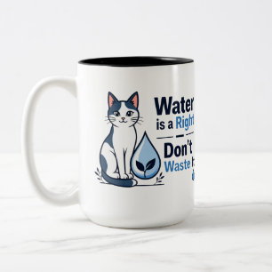 Caneca De Café Em Dois Tons Gato Fofo Salve Água Eco Amigável