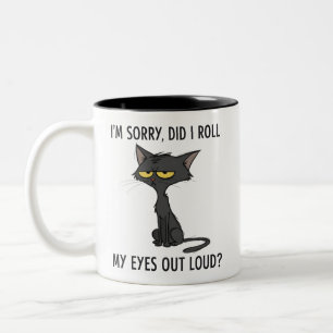 Caneca De Café Em Dois Tons Gato Gatinho Será Que Eu Rolei Meus Olhos Em Voz A