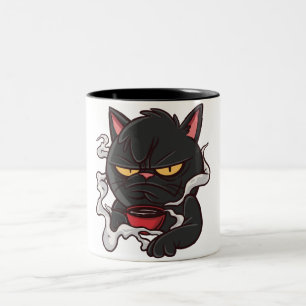 Caneca De Café Em Dois Tons Gato Grumpy com Café
