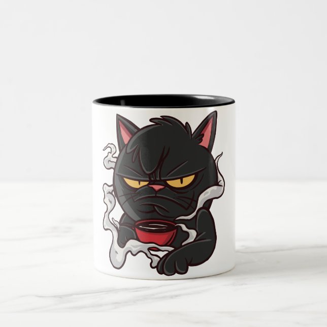 Caneca De Café Em Dois Tons Gato Grumpy com Café (Centro)