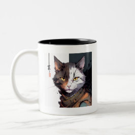 Caneca De Café Em Dois Tons Gato Guerreiro