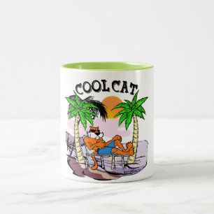 Caneca De Café Em Dois Tons Gato legal