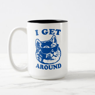 Caneca De Café Em Dois Tons Gato legal com óculos de sol que eu dou