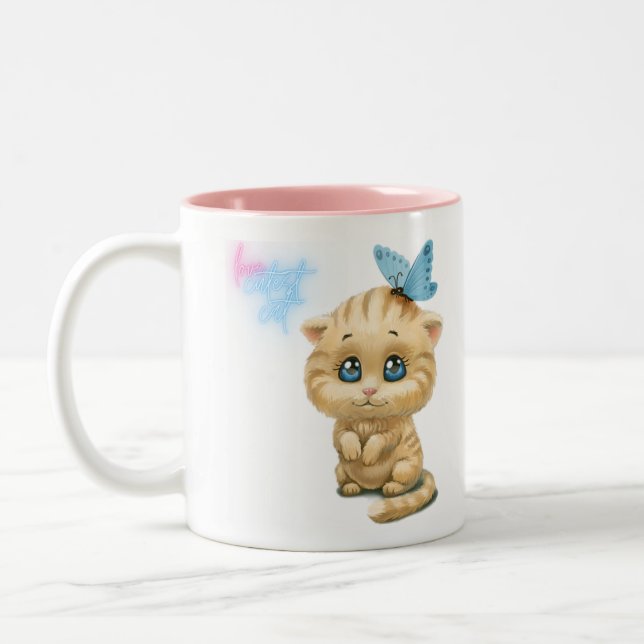 Caneca De Café Em Dois Tons gato mais bonito (Esquerda)