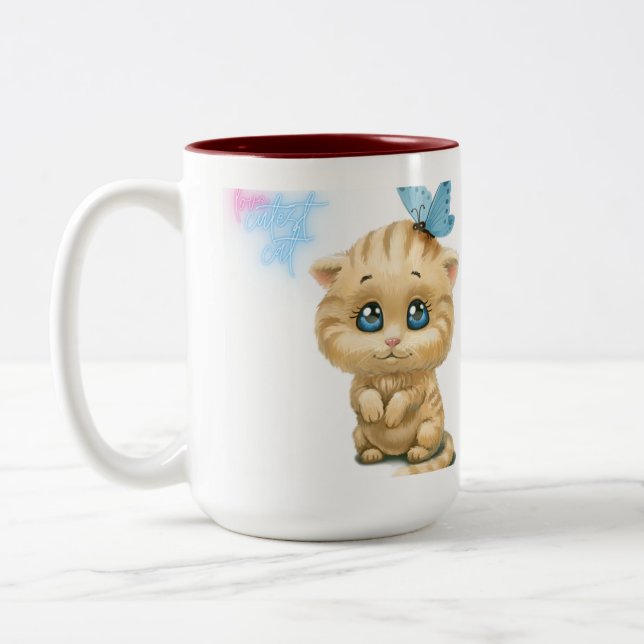 Caneca De Café Em Dois Tons gato mais bonito (Esquerda)