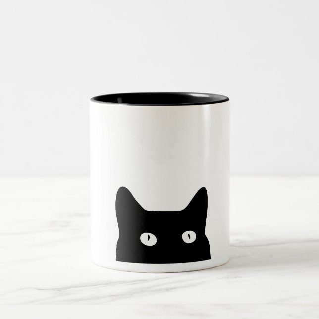 Caneca De Café Em Dois Tons Gato Negro (Centro)