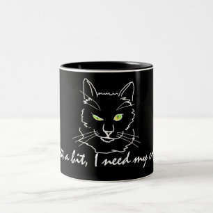 Caneca De Café Em Dois Tons Gato Negro Engraçado