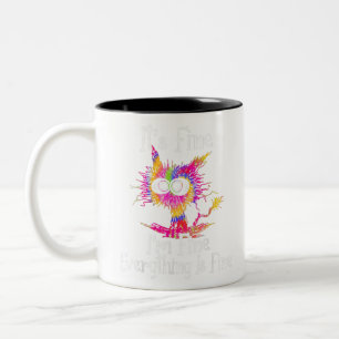 Caneca De Café Em Dois Tons Gato Negro Está bem Estou bem Está tudo bem