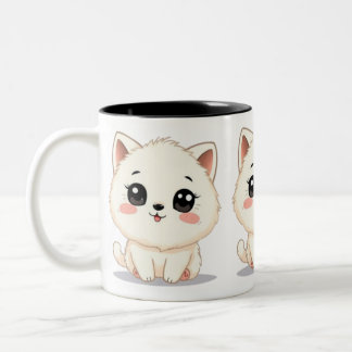 Caneca De Café Em Dois Tons Gato Pequeno e Bonito