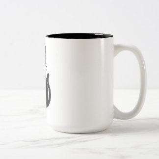 Caneca De Café Em Dois Tons Gato Preto Celestial com Lua Crescente | Místico