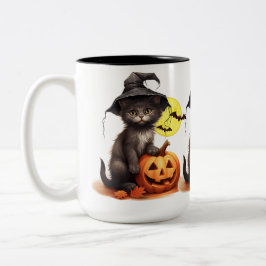 Caneca De Café Em Dois Tons Gato Preto Em Um Macaco