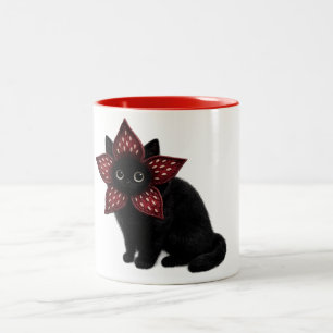 Caneca De Café Em Dois Tons Gato Preto Monstro Desconhecido Arte de Gato de