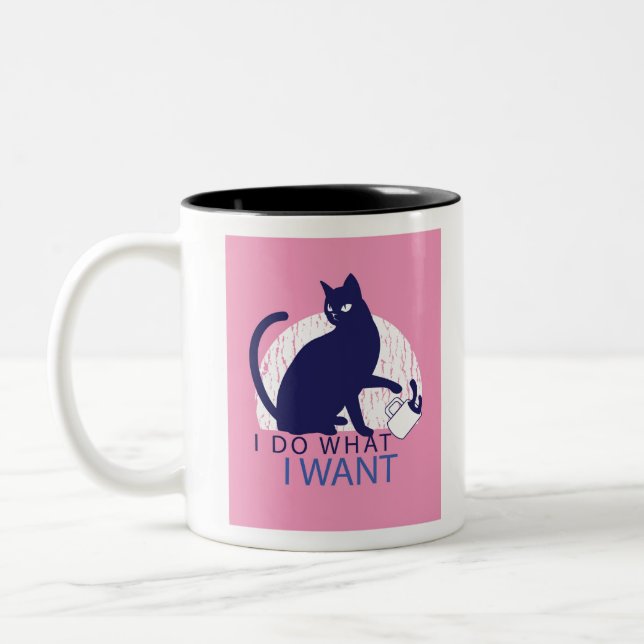 Caneca De Café Em Dois Tons Gato Rebelde (Esquerda)