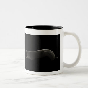 Caneca De Café Em Dois Tons Gato Silhouette