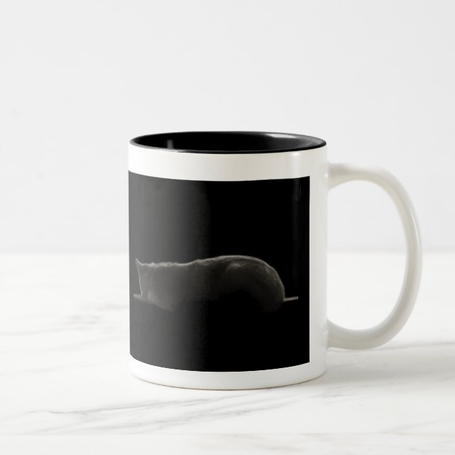 Caneca De Café Em Dois Tons Gato Silhouette (Direita)