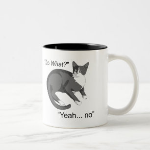 Caneca De Café Em Dois Tons Gato teimoso