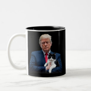 Caneca De Café Em Dois Tons Gato Trump 2024 MAGA Divertido Gato Trump
