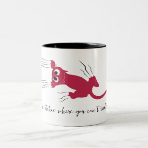 Caneca De Café Em Dois Tons Gato Vermelho Divertido Coçando Cartoon Script Eng