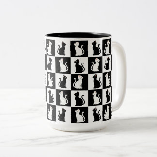 Caneca De Café Em Dois Tons gatos