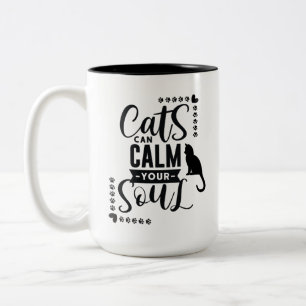 Caneca De Café Em Dois Tons Gatos Bonitos Podem Acalmar Sua Alma