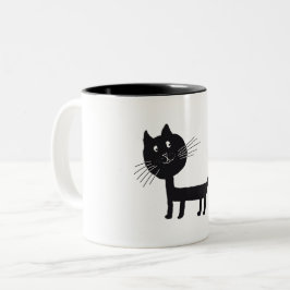 Caneca De Café Em Dois Tons Gatos Cutes Desenhando Mug