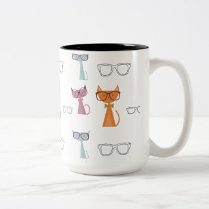 Caneca De Café Em Dois Tons Gatos Da anca
