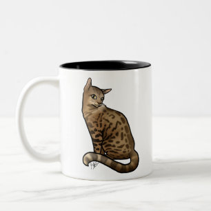 Caneca De Café Em Dois Tons Gatos de Bengala com casacos