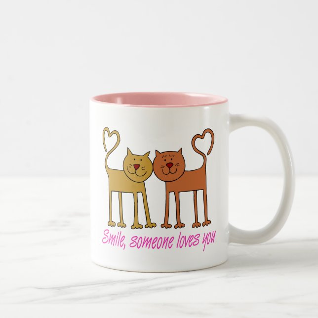 Caneca De Café Em Dois Tons Gatos De namorados Com Mug Apaixonado (Direita)